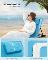 Set van 1 strandligstoelen met traploos verstelbare rugleuning – vooraanzicht – rood