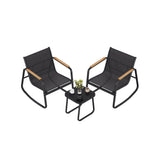 Tuinmeubelset met schommelstoelen en tafel – vooraanzicht