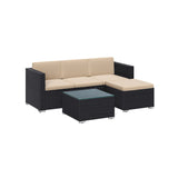 Polyrattan tuinmeubelset van 3 met tafel en 4 stoelen | Kymiko