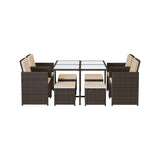 Poly rattan tuinmeubelset van 9 | Kymiko