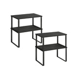 Set van 4 keukenplanken met metalen frame – vooraanzicht – zwart smal