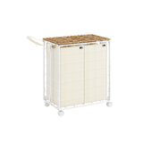 Wasmand 110 L met deksel inktzwart en leigrijs – vooraanzicht – leigrijs smal