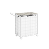 Wasmand 110 L met deksel inktzwart en leigrijs – vooraanzicht – wit smal