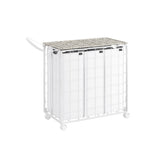 Wasmand 110 L met deksel inktzwart en leigrijs – vooraanzicht – wit