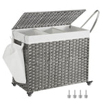 Handgeweven wasmand van 140 liter, gemaakt van polyrotan