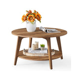 Collectie MAEZO – Salontafel met twee niveaus en handige opbergruimte – vooraanzicht – bruin
