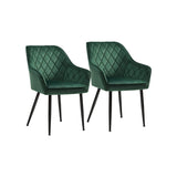 Eetkamerstoelen met armleuningen en fluwelen bekleding | Kymiko