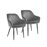 Eetkamerstoelen met armleuningen en fluwelen bekleding | Kymiko