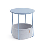 Ronde bijzettafel met stoffen mand | Kymiko