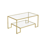 Salontafel gemaakt van gehard glas met stalen frame