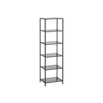 Smalle glasplank met stalen frame
