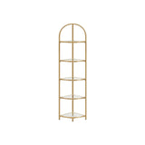 Hoekplank van gehard glas met stalen frame | Kymiko
