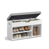 Schoenenbank met zitting bekleed in vintage bruin | Kymiko