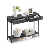 Consoletafel met 2 lades en stalen frame | Kymiko