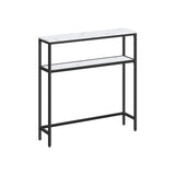 Smalle consoletafel met legplanken – zijaanzicht – wit