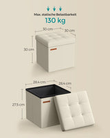 Opvouwbare bank crèmewit 3