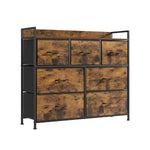 Ladekast met metalen frame en 7 stoffen lades met handgrepen
