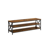 TV-plank met 3 niveaus vintage bruin-zwart | Kymiko
