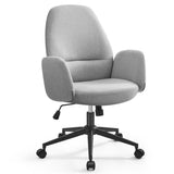 Draaistoel met armleuningen en verstelbare hoogte – vooraanzicht – grijs