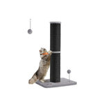 Kattenboom met krabpaal en speelbal – vooraanzicht – zwart