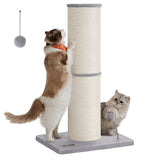 Kattenboom met krabpaal en speelbal – vooraanzicht – grijs medium