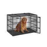 Sterke hondenbench met afneembare bovendeur en lade – vooraanzicht – breed