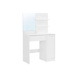 Kaptafel met planken en lade wit | Kymiko