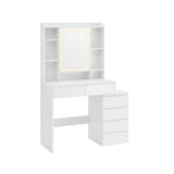 Kaptafel met LED verlichting modern wolk wit – vooraanzicht – wit
