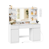 Kailyn Collection – Kaptafel met ledspiegel voor slaapkamer en make-up – vooraanzicht