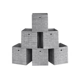 Opbergdozen set van 6 van non-woven stof met handvat | Kymiko