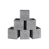 Opbergdozen set van 6 van non-woven stof met handvat | Kymiko