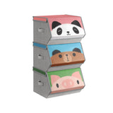 Set van 3 stoffen dozen met deksels voor kinderen | Kymiko