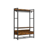 Open kledingkast vintage bruin-zwart | Kymiko