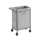 Wasmand met wielen en handvat – vooraanzicht – grijs