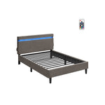 Metalen tweepersoonsbed met hoofdbord