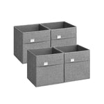 Opbergdozen set van 4 33 x 33 x 33 cm duifgrijs