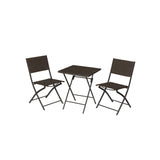 Opvouwbare tuinmeubelset van 3 met tafel en 2 stoelen | Kymiko
