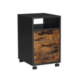 Verrijdbare archiefkast vintage bruin-zwart | Kymiko