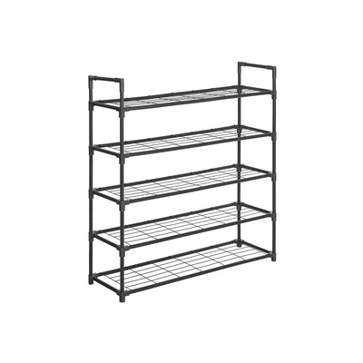 Schoenenrek 5 roosterplanken zwart
