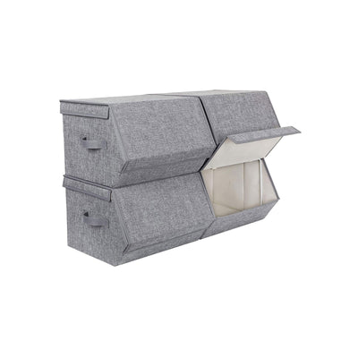 Set van 4 opbergdozen met magnetische deksels