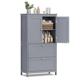 Badkamermeubel 30 x 60 x 110 cm met 2 deuren en 2 lades | Kymiko