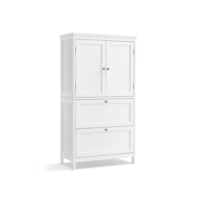 Badkamermeubel 30 x 60 x 110 cm met 2 deuren en 2 lades | Kymiko