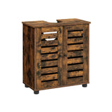 Wastafelonderkast met verstelbare plank in vintage bruin | Kymiko