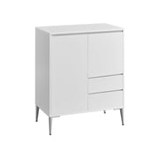 Opbergkast 2 lades modern wolkwit – vooraanzicht – wit