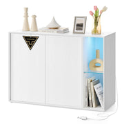 Dressoir met verlichting en glazen plank