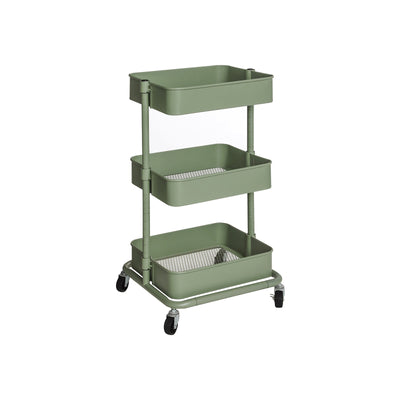 Trolley met 3 niveaus grijsgroen | Kymiko