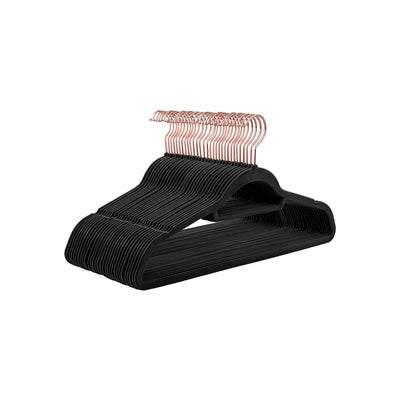 Fluwelen kleerhanger met draaibare haak in roségoud