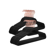 Fluwelen kleerhanger met draaibare haak in roségoud