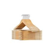 Set van 20 kleerhangers van massief hout met fluwelen bekleding | Kymiko