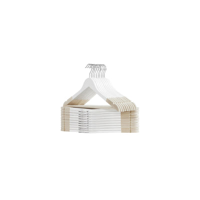 Set van 20 kleerhangers van massief hout met fluwelen bekleding | Kymiko